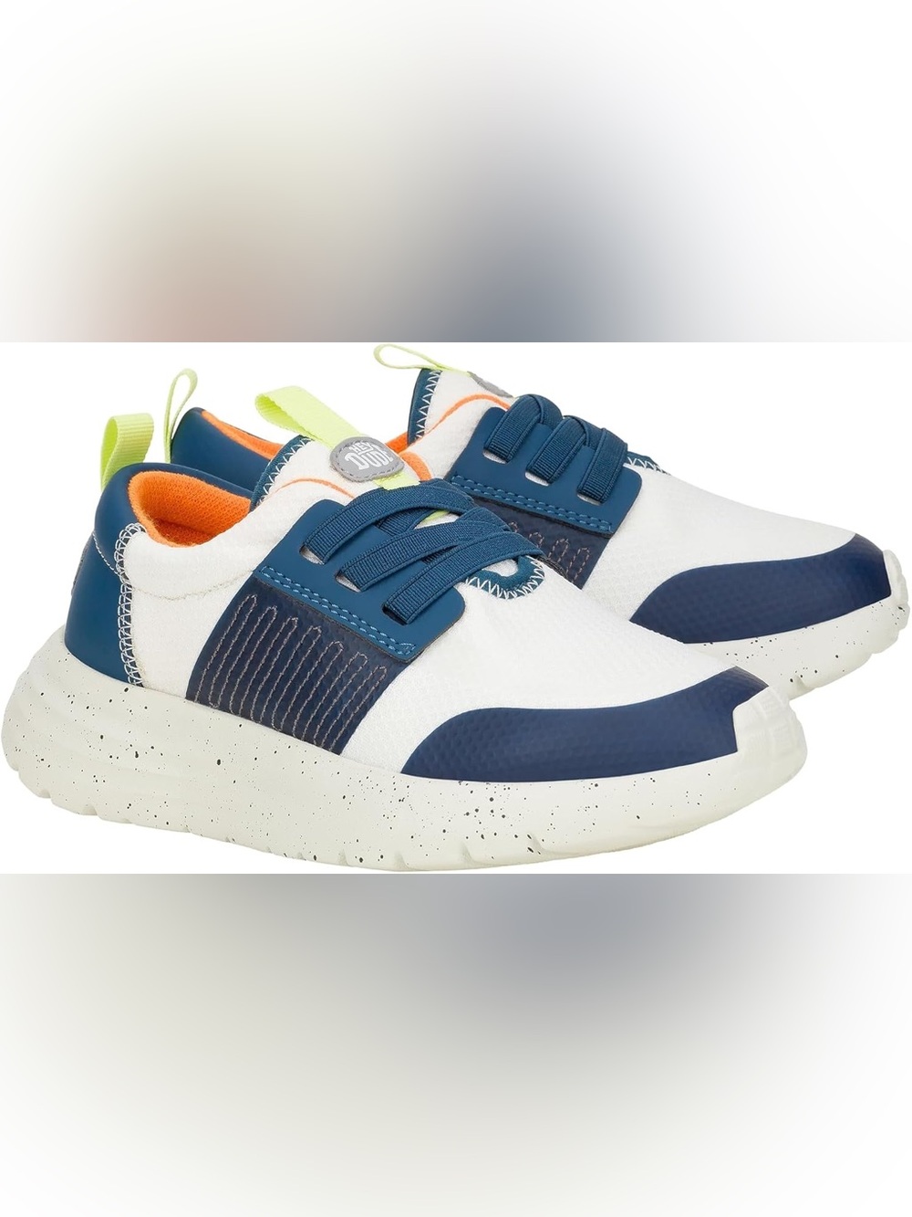 Hey Dude Kids Sirocco Play Youth Varsity White Navy Slip On Sneaker Shoes Size 2